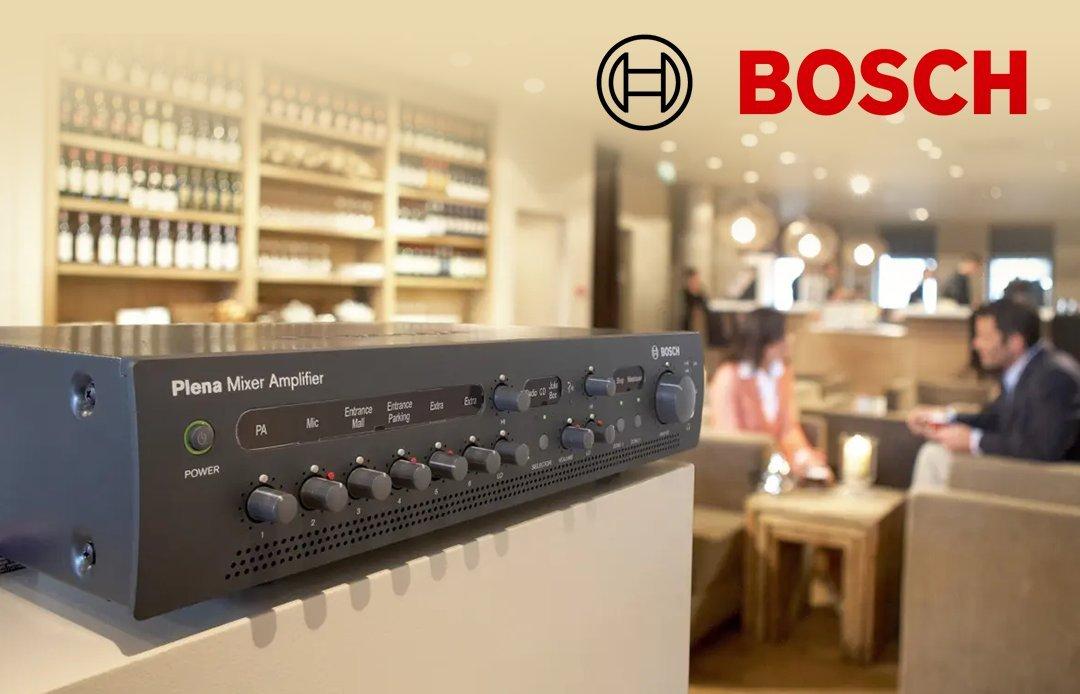 a large amplifier with a sign that says bosch